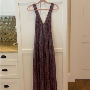 BA&SH Salsa Tiered Metallic Maci Dress